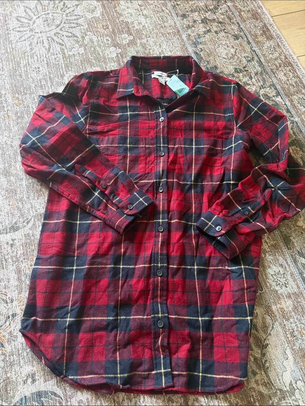Classic Red Plaid Button-Down Shirt - Women’s